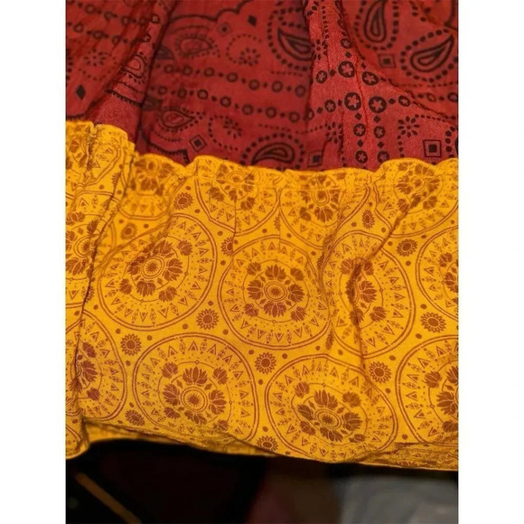 Lakhays Women's Boho Elephant Three-Tiered Long Skirt SM Multicolor - Picture 2 of 10